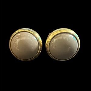 Elegant Gold and Taupe Eclipse Stud Earrings